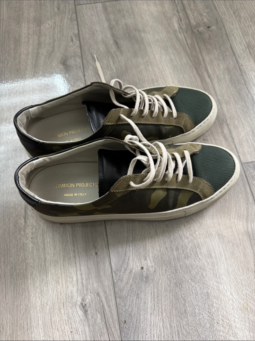 Common Projects Men's Camouflage Low-Top Sneakers in Green and Black - Picture 8 of 8